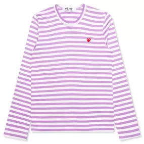 Women's Striped Long Sleeve T-Shirt - Purple