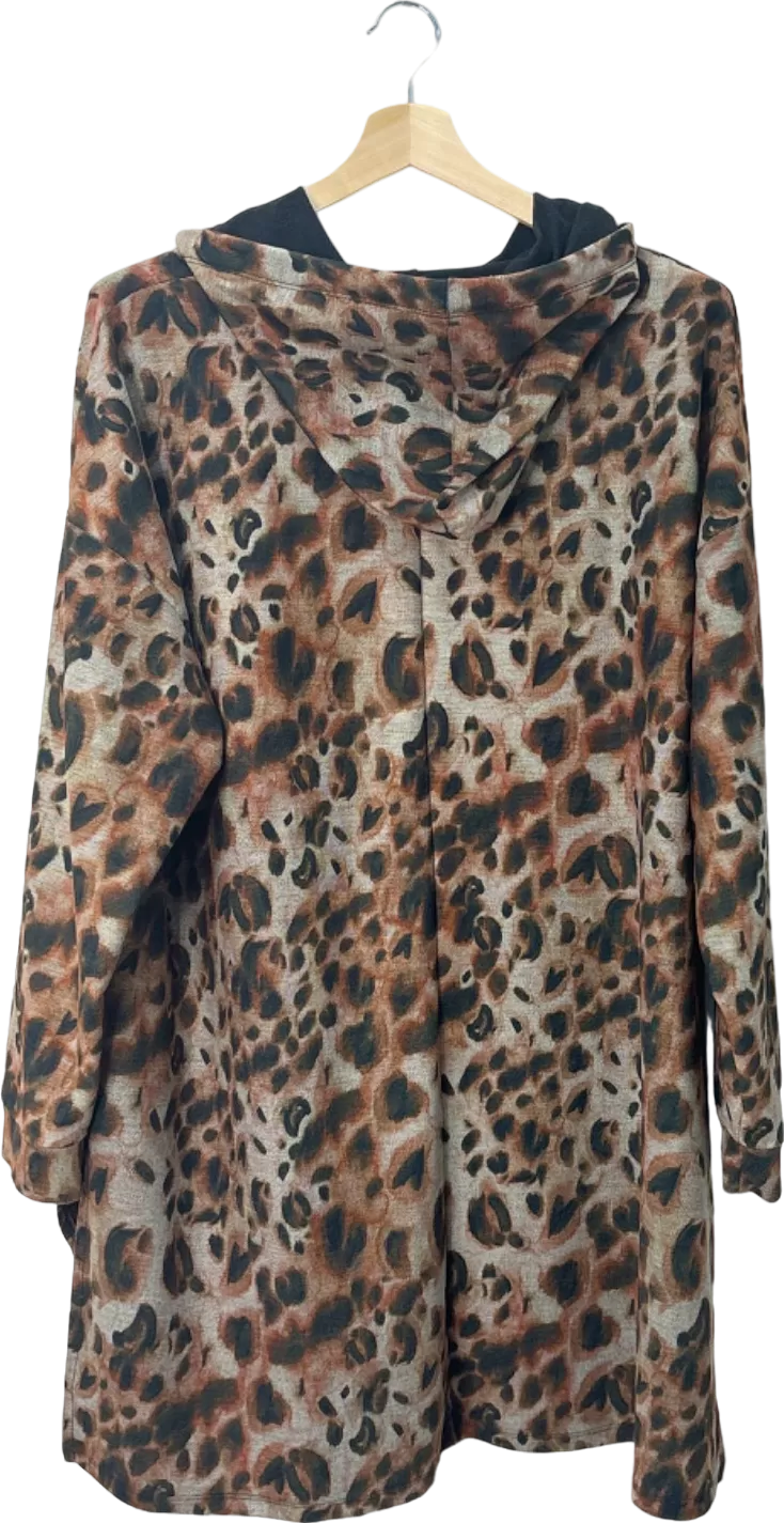 Yours Multi Leopard Print Hooded Top UK 22-24