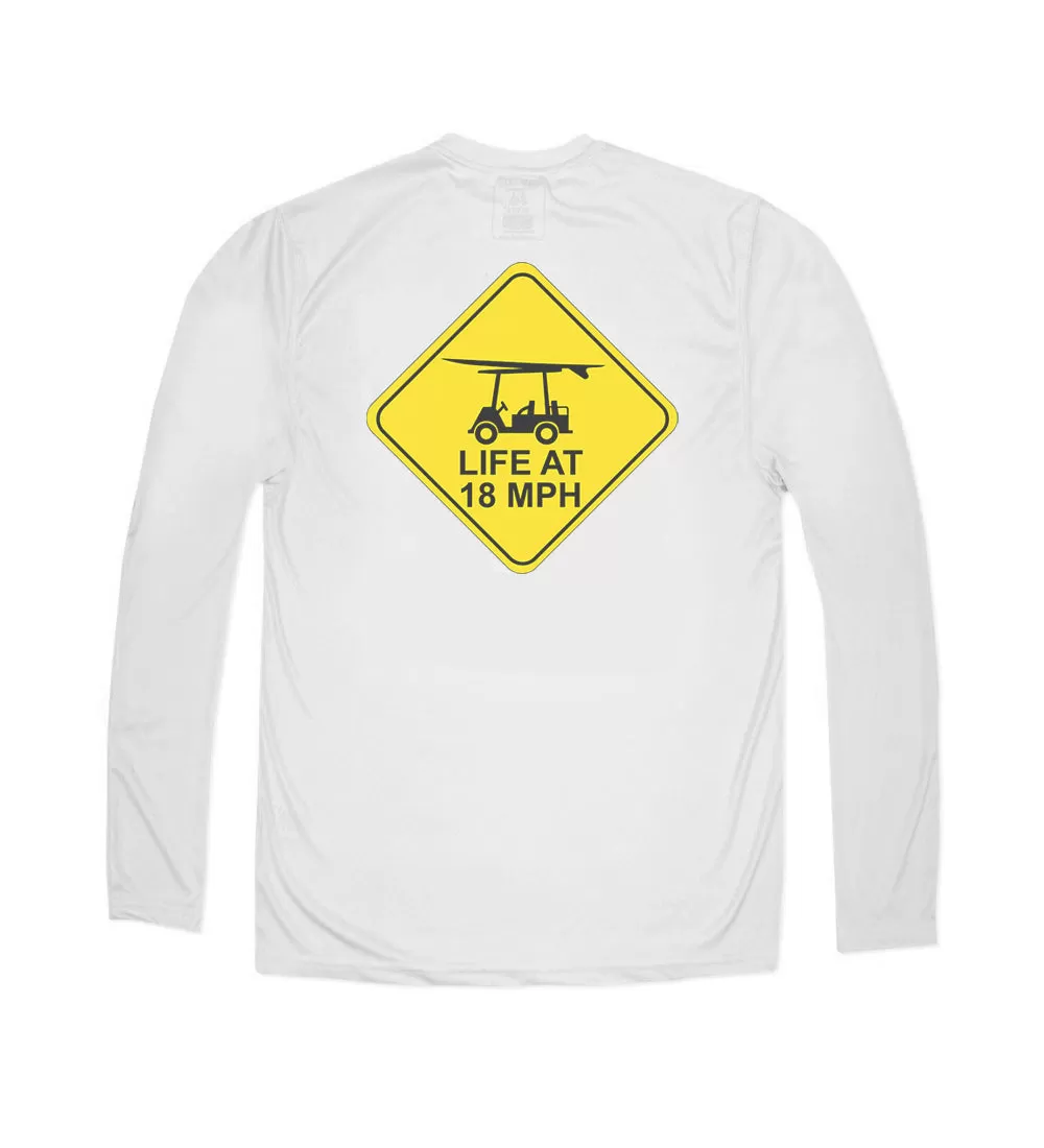 Youth Performance Long Sleeve 18 MPH Sign T-Shirt - Pearl Grey