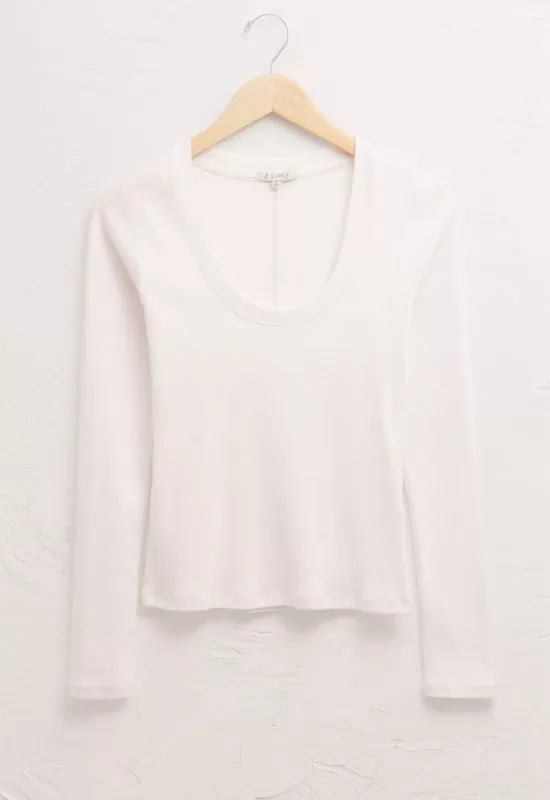 Z Supply - Sirena Rib Long Sleeve Tee White